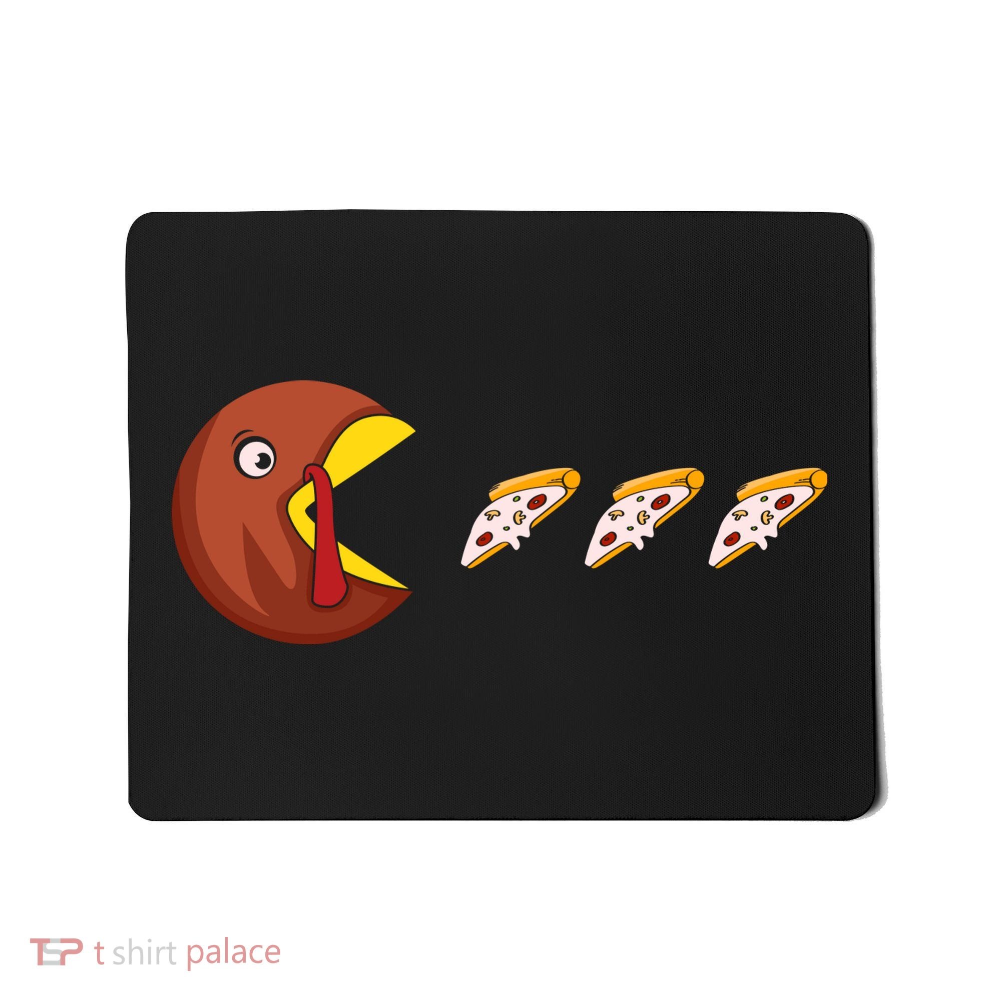 Turkey Eat Pizza Happy Thanksgiving Mousepad