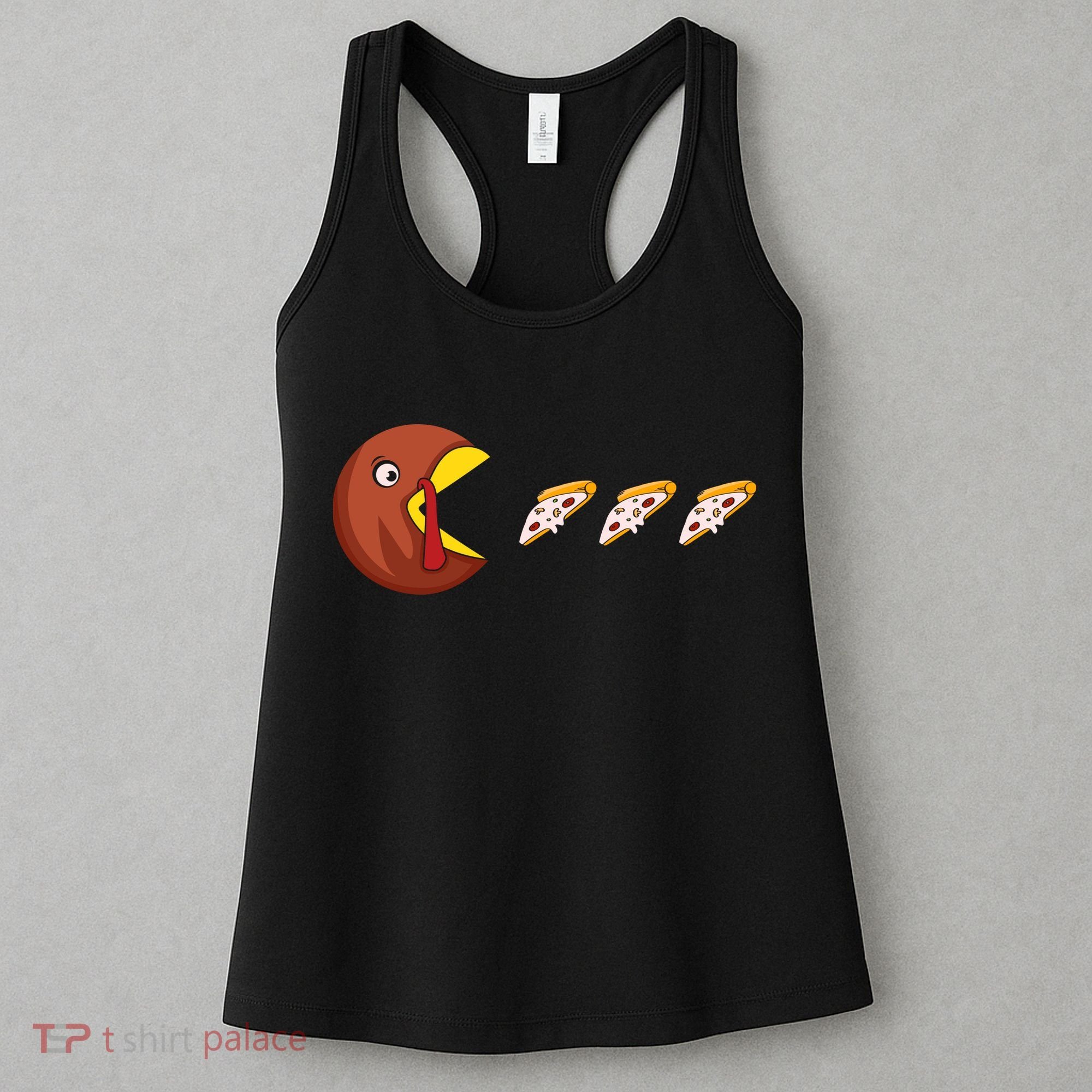 Turkey Eat Pizza Happy Thanksgiving Women's Tank Top