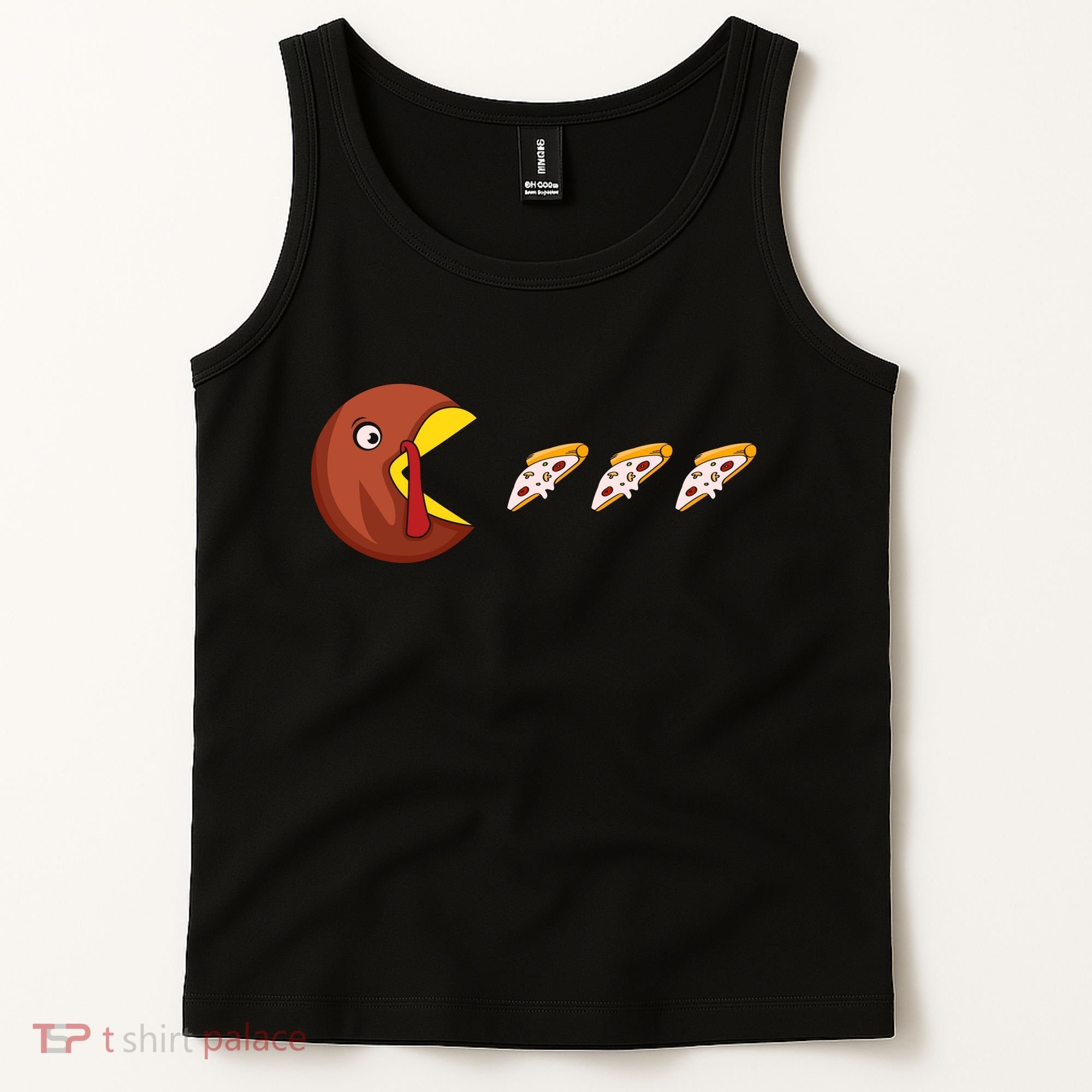 Turkey Eat Pizza Happy Thanksgiving Tank Top
