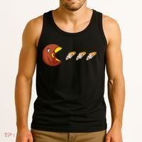 Turkey Eat Pizza Happy Thanksgiving Tank Top thumb 3
