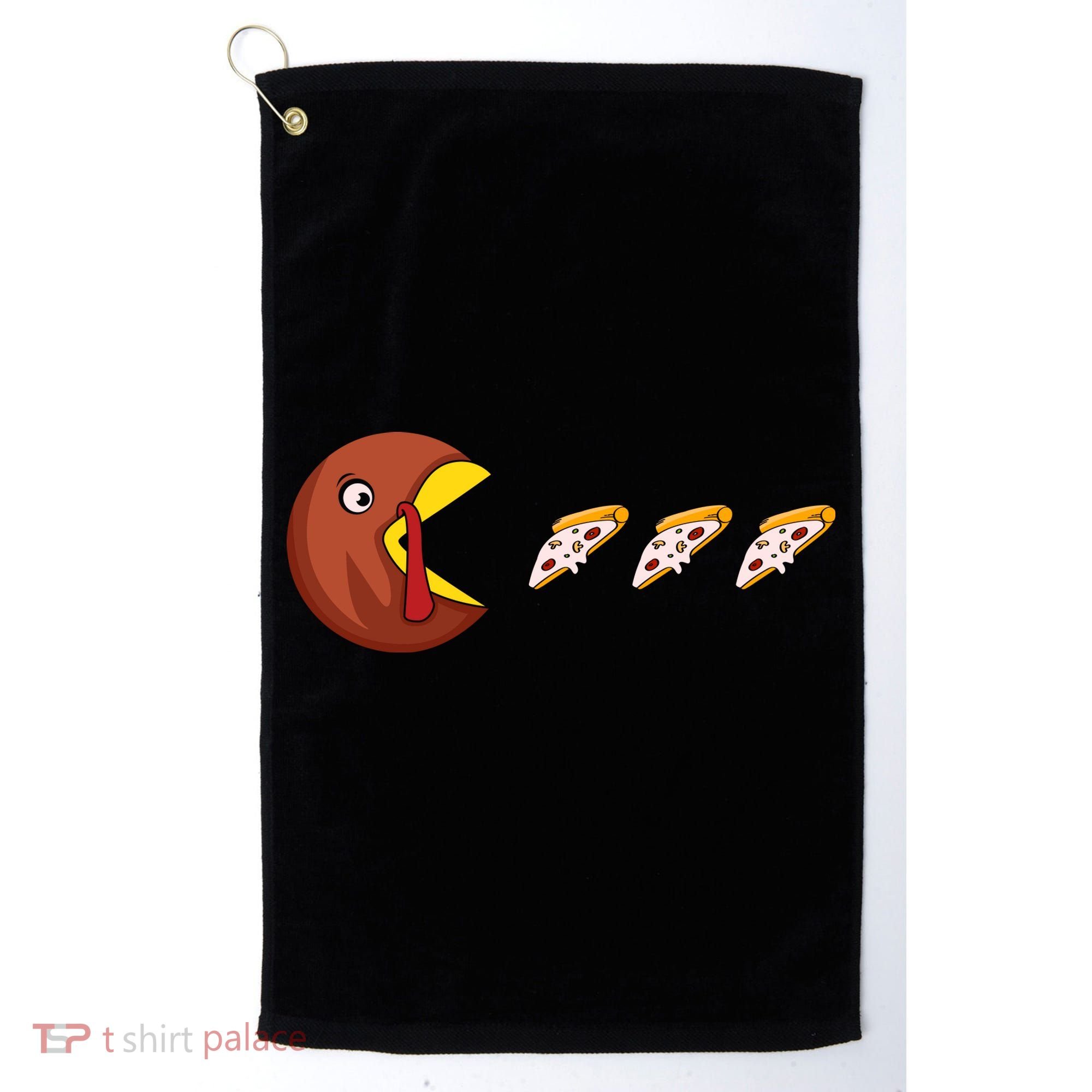 Turkey Eat Pizza Happy Thanksgiving Golf Towel