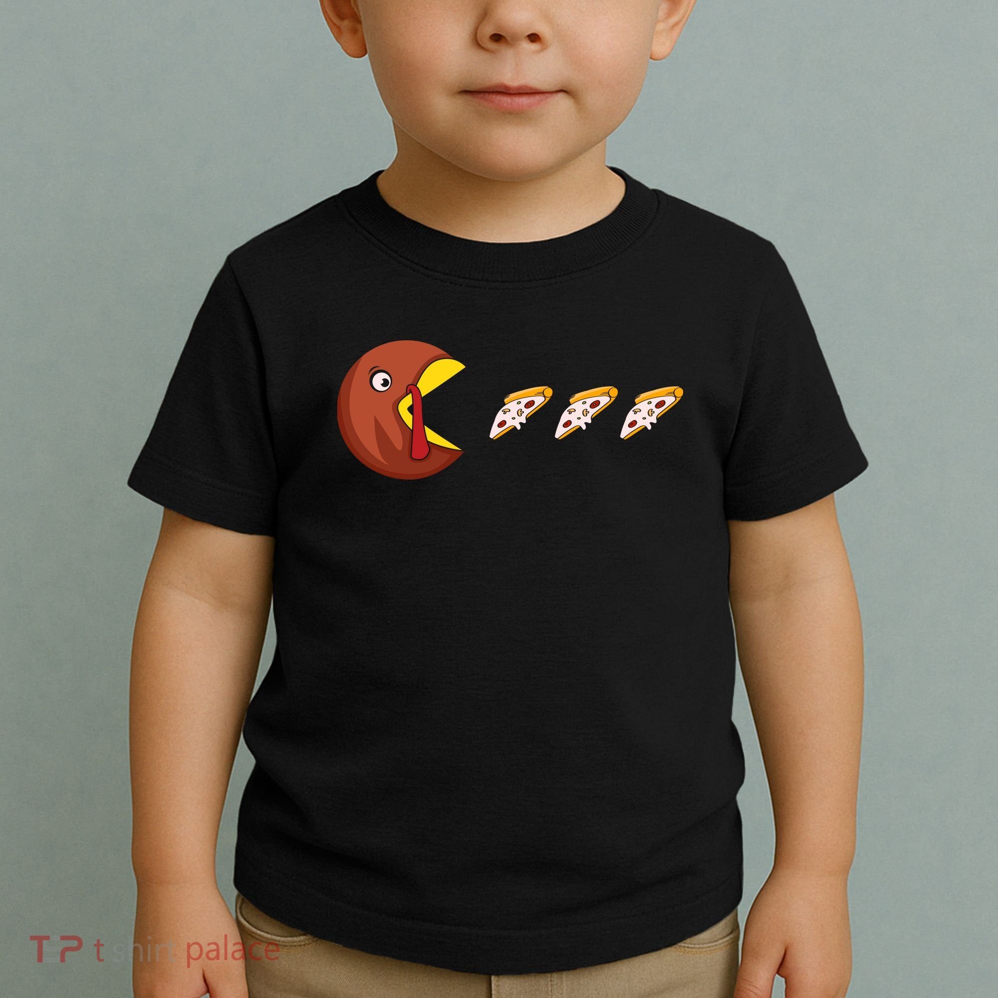Turkey Eat Pizza Happy Thanksgiving Toddler T-Shirt