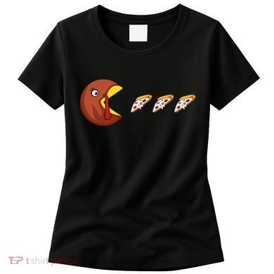 Turkey Eat Pizza Happy Thanksgiving Women's T-Shirt