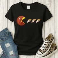 Turkey Eat Pizza Happy Thanksgiving Women's T-Shirt thumb 3