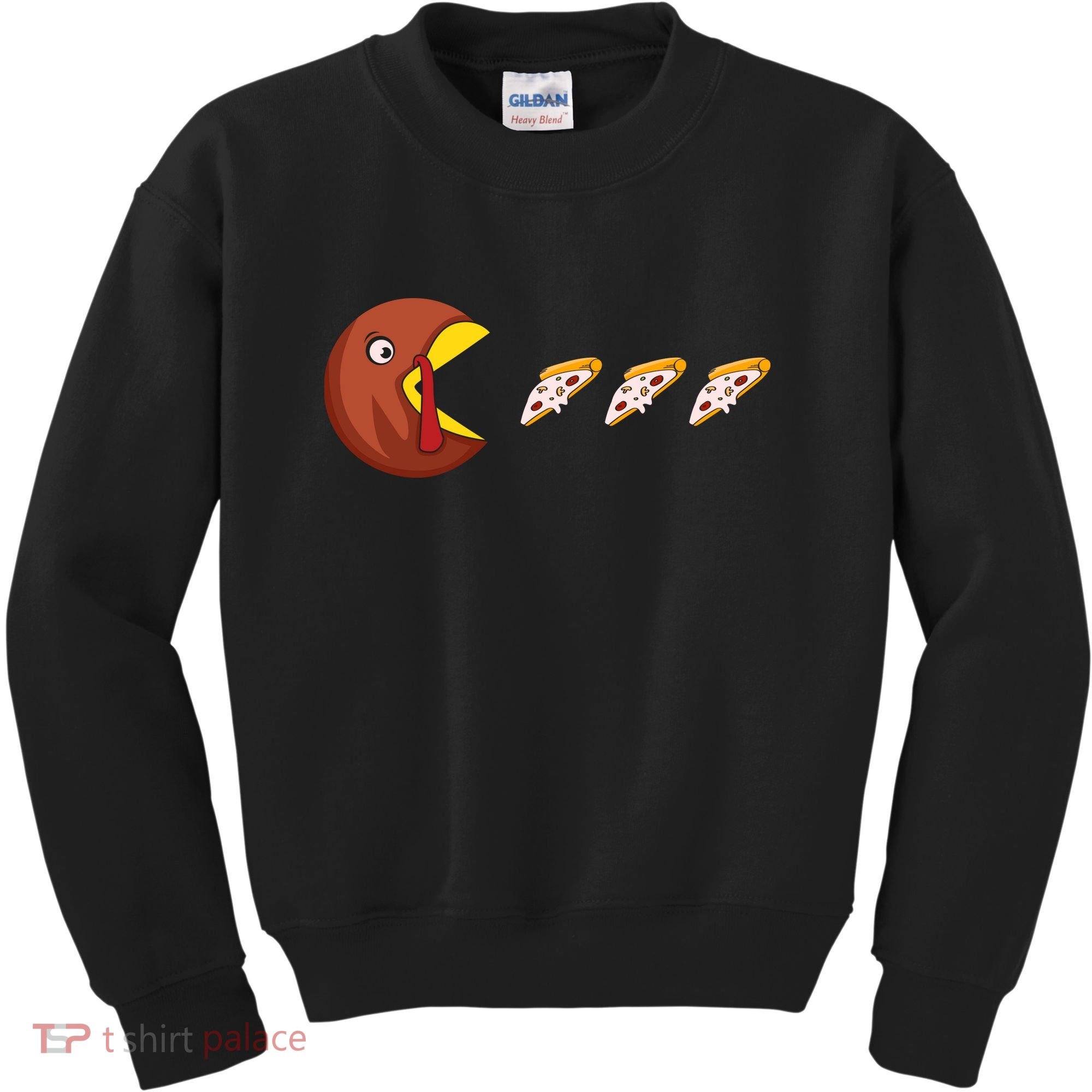 Turkey Eat Pizza Happy Thanksgiving Kids Sweatshirt
