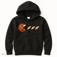 Turkey Eat Pizza Happy Thanksgiving Kids Hoodie thumb 0