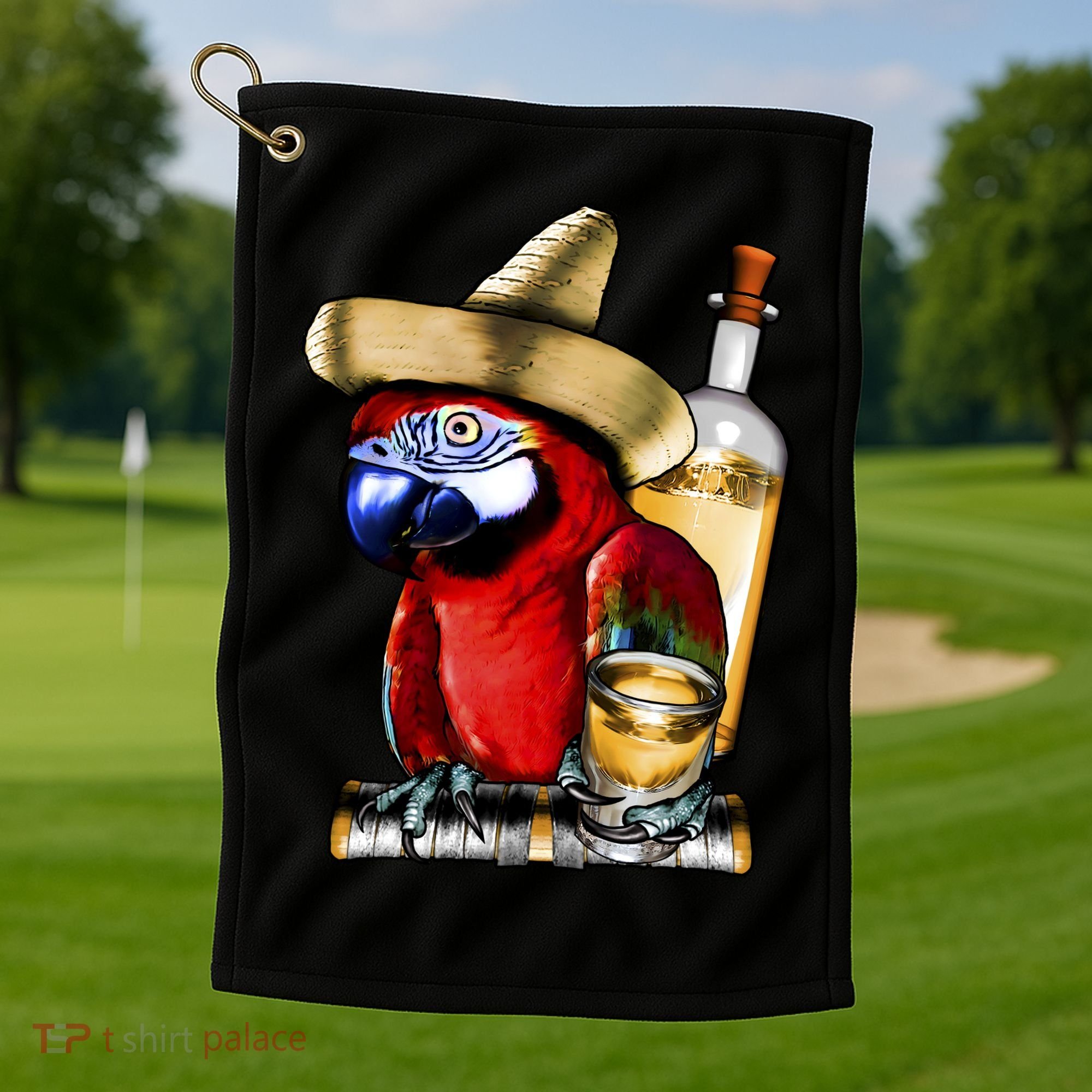 Tequilla Parrot Golf Towel