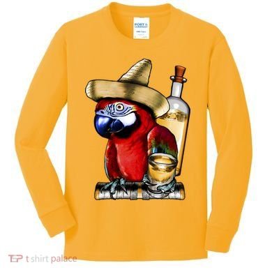 Tequilla Parrot Kids Long Sleeve Shirt