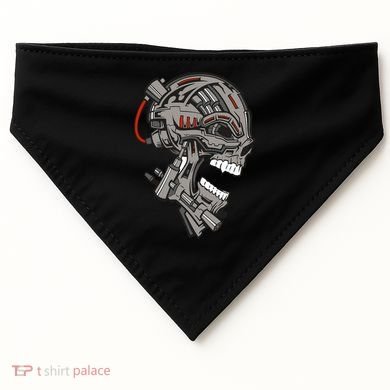 Terminator Skull Gun Head USA-Made Doggie Bandana