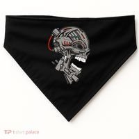 Terminator Skull Gun Head USA-Made Doggie Bandana thumb 0