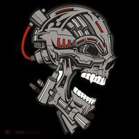 Terminator Skull Gun Head T-Shirt thumb 7