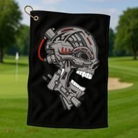 Terminator Skull Gun Head Golf Towel thumb 1