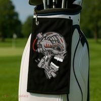 Terminator Skull Gun Head Golf Towel thumb 2
