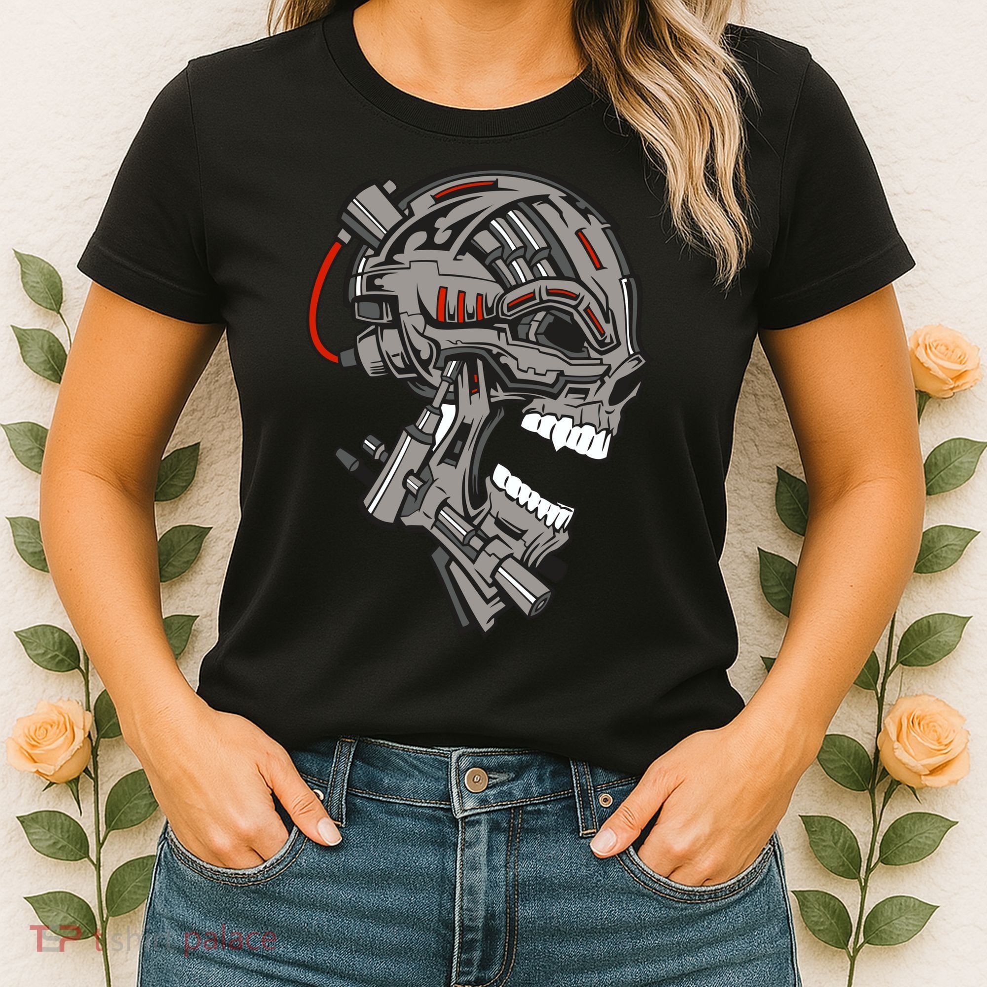 Terminator Skull Gun Head Women's T-Shirt