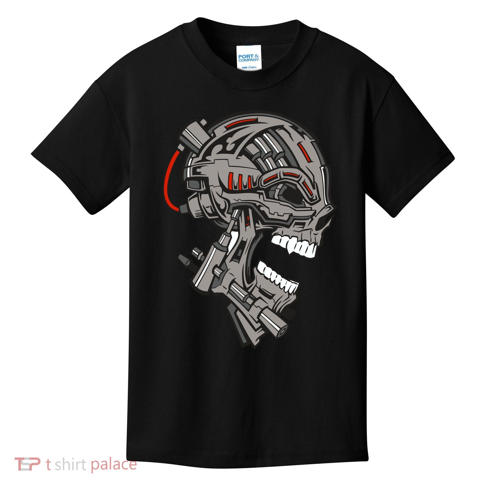 Terminator Skull Gun Head Kids T-Shirt