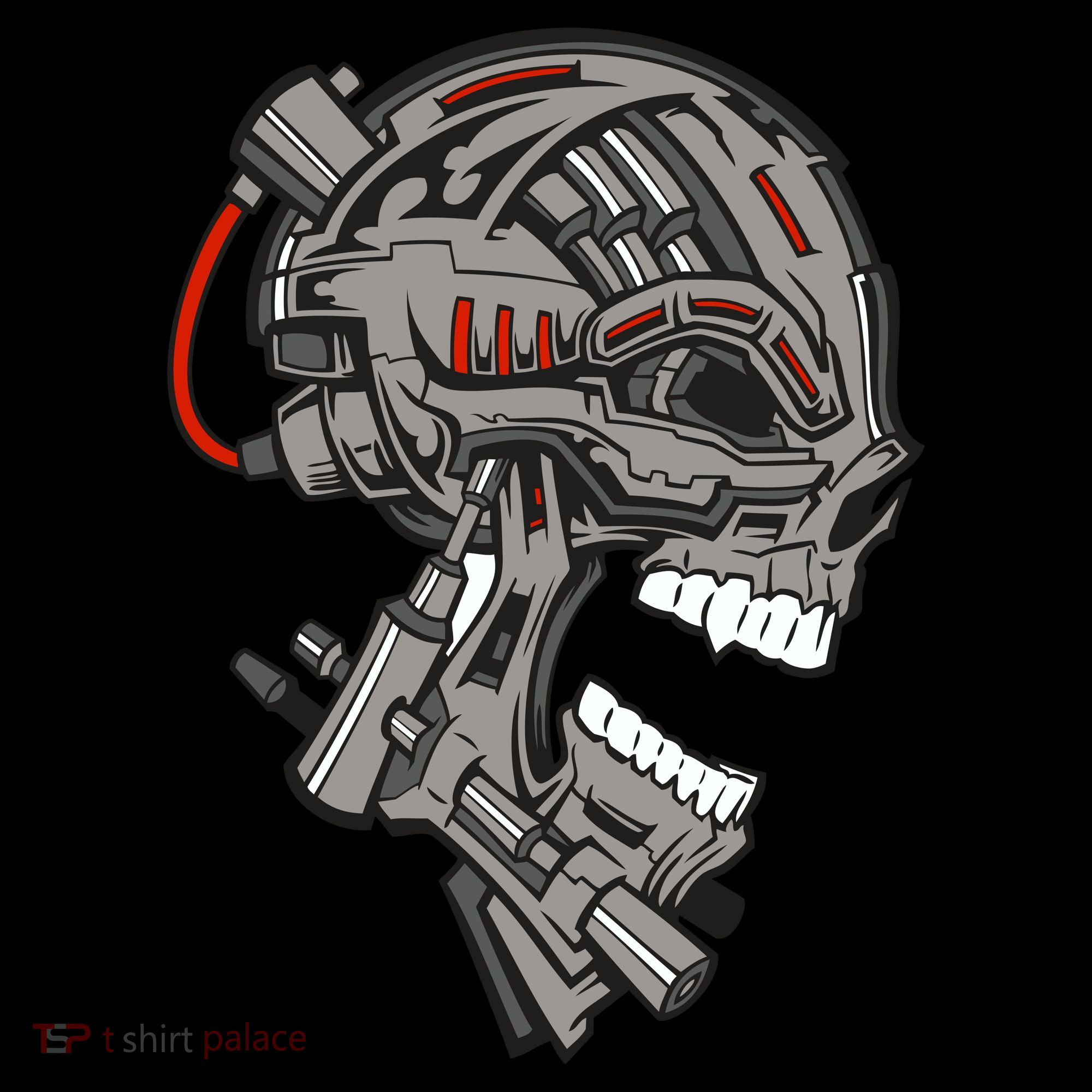 Terminator Skull Gun Head Kids T-Shirt
