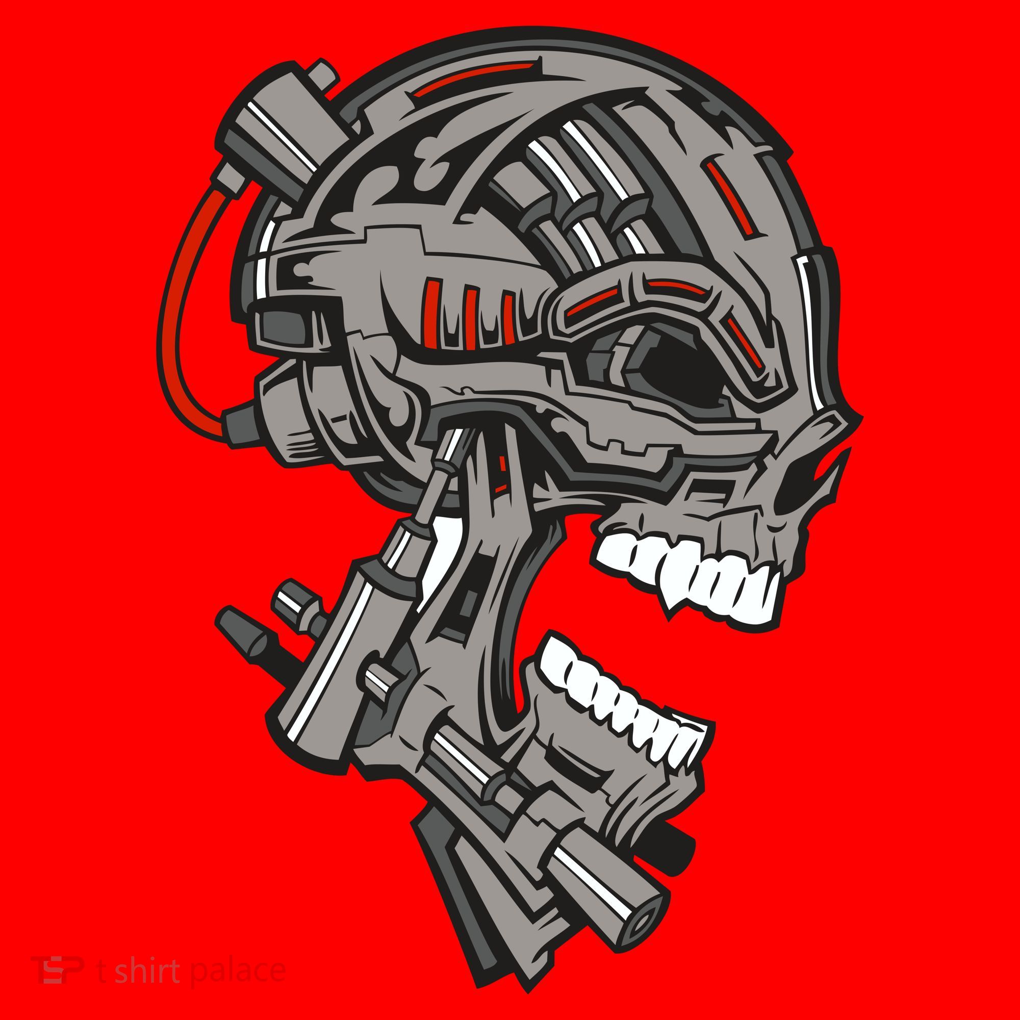 Terminator Skull Gun Head Santa Hat