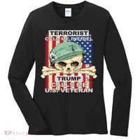 Terrorist Call Me Infidel Trump Calls Me US Veteran Women's Long Sleeve Shirt thumb 0