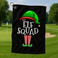 The Elf Squad Family Matching Group Christmas Golf Towel thumb 1