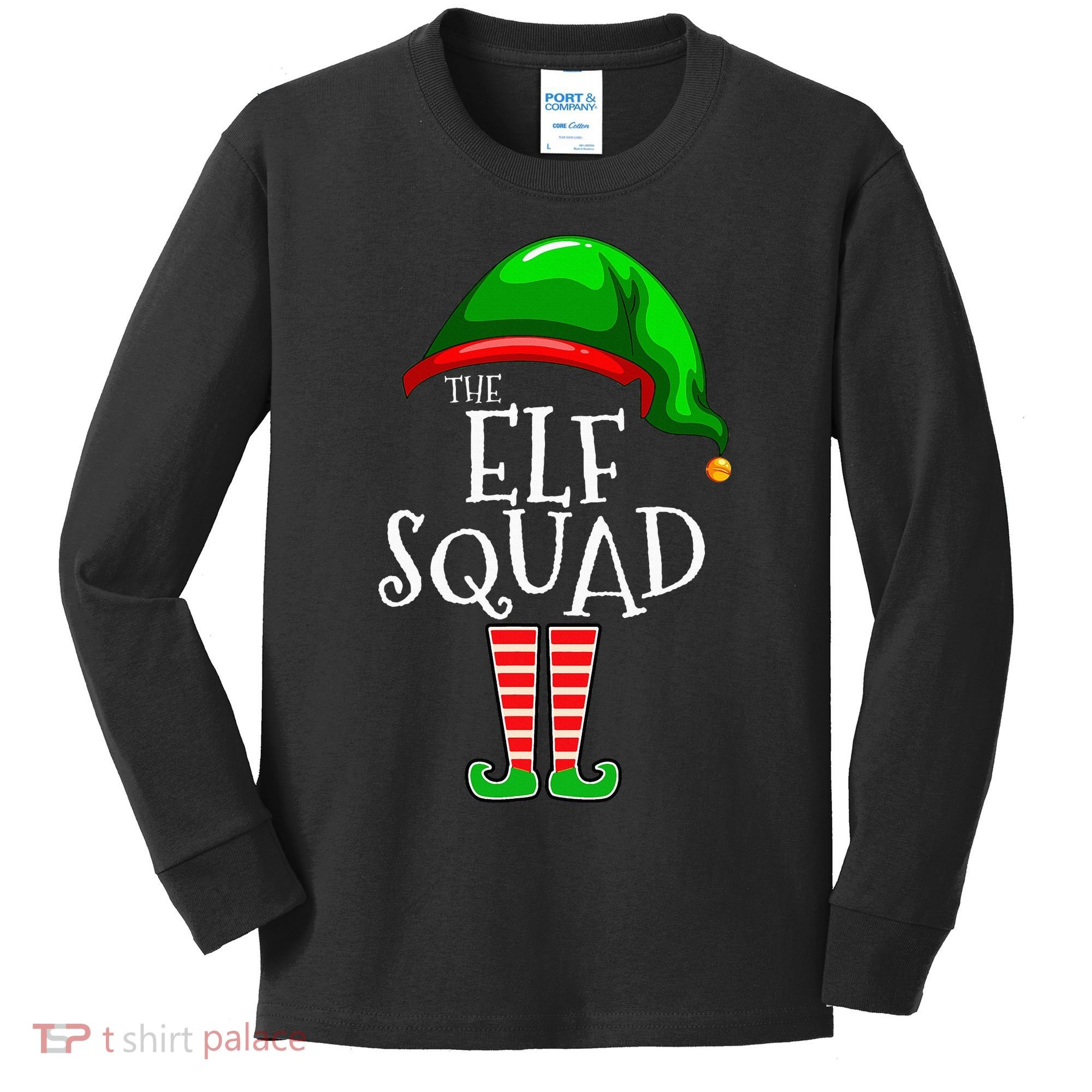 The Elf Squad Family Matching Group Christmas Kids Long Sleeve Shirt
