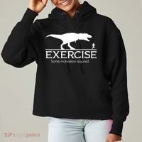 TRex Exercise Some Motivation Required Ladies Heavyweight Boxy Pullover Hoodie thumb 0