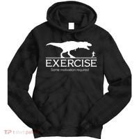 TRex Exercise Some Motivation Required Tie Dye Hoodie thumb 0