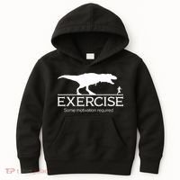 TRex Exercise Some Motivation Required Kids Hoodie thumb 0
