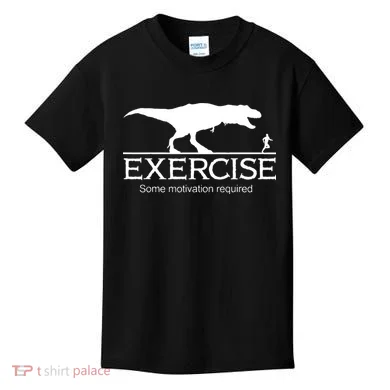 TRex Exercise Some Motivation Required Kids T-Shirt