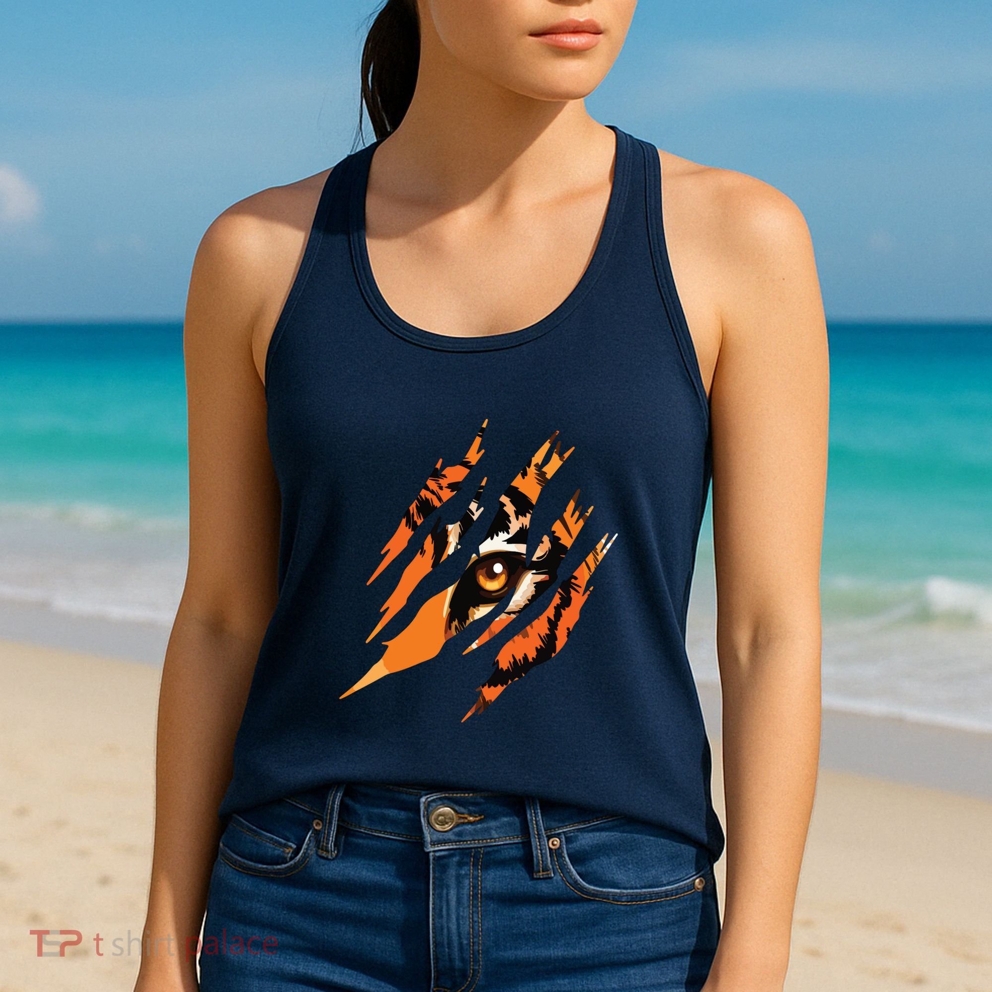 Tiger Eye Safari Zoo Wildlife Animal Zookeeper Costume Gift Women's Tank Top