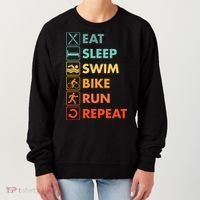 Triathlon Eat Sleep Swim Bike Run Repeat Cute Gift Women's Sweatshirt thumb 0