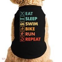 Triathlon Eat Sleep Swim Bike Run Repeat Cute Gift Doggie Tank thumb 0