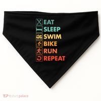 Triathlon Eat Sleep Swim Bike Run Repeat Cute Gift USA-Made Doggie Bandana thumb 0