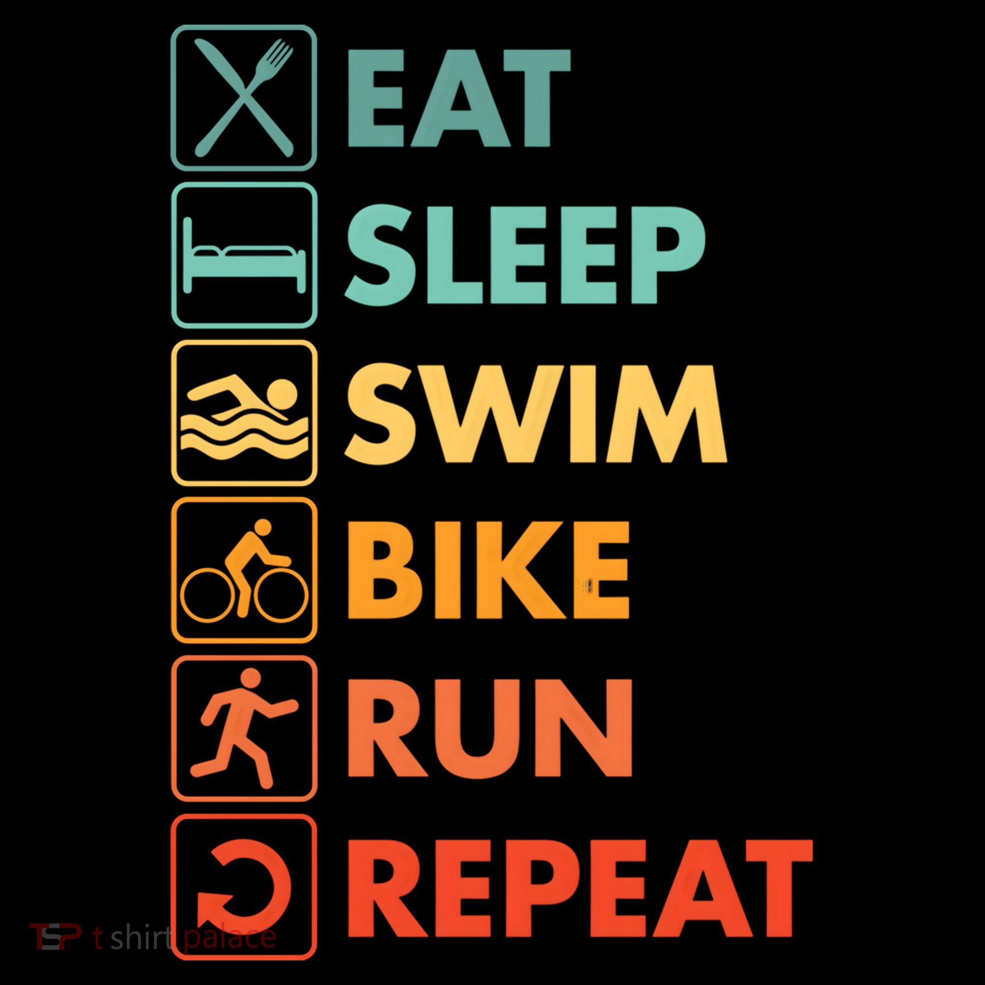 Triathlon Eat Sleep Swim Bike Run Repeat Cute Gift Coffee Mug