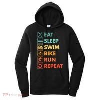 Triathlon Eat Sleep Swim Bike Run Repeat Cute Gift Women's Hoodie thumb 0