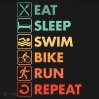 Triathlon Eat Sleep Swim Bike Run Repeat Cute Gift Women's Hoodie thumb 2