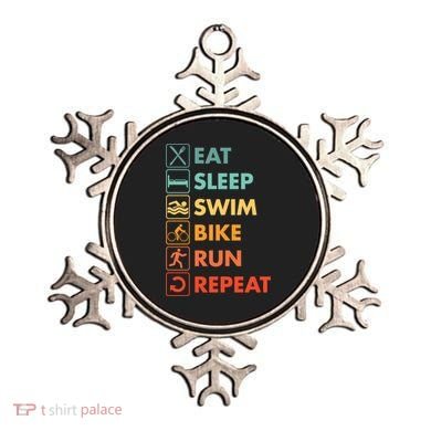 Triathlon Eat Sleep Swim Bike Run Repeat Cute Gift Ornament