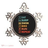 Triathlon Eat Sleep Swim Bike Run Repeat Cute Gift Ornament thumb 0