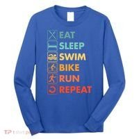 Triathlon Eat Sleep Swim Bike Run Repeat Cute Gift Long Sleeve Shirt thumb 0