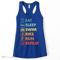 Triathlon Eat Sleep Swim Bike Run Repeat Cute Gift Women's Tank Top thumb 0