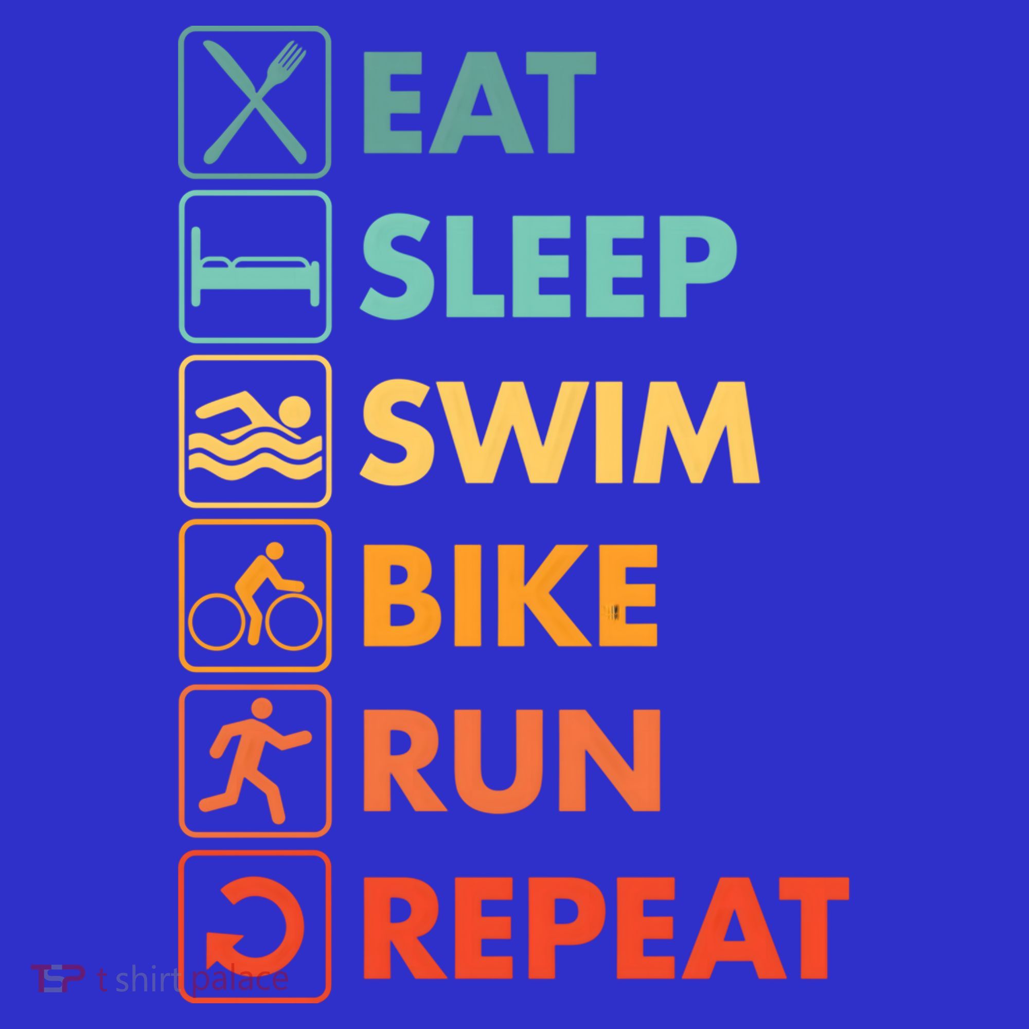 Triathlon Eat Sleep Swim Bike Run Repeat Cute Gift Women's Tank Top