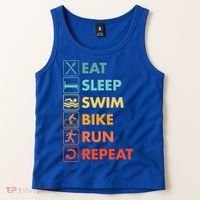 Triathlon Eat Sleep Swim Bike Run Repeat Cute Gift Tank Top thumb 2