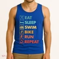 Triathlon Eat Sleep Swim Bike Run Repeat Cute Gift Tank Top thumb 3