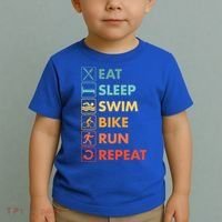Triathlon Eat Sleep Swim Bike Run Repeat Cute Gift Toddler T-Shirt thumb 2