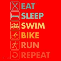 Triathlon Eat Sleep Swim Bike Run Repeat Cute Gift Santa Hat thumb 1