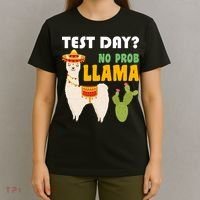Test Day? No Prob Llama Cactus T-Shirt thumb 4