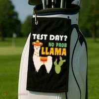 Test Day? No Prob Llama Cactus Golf Towel thumb 2