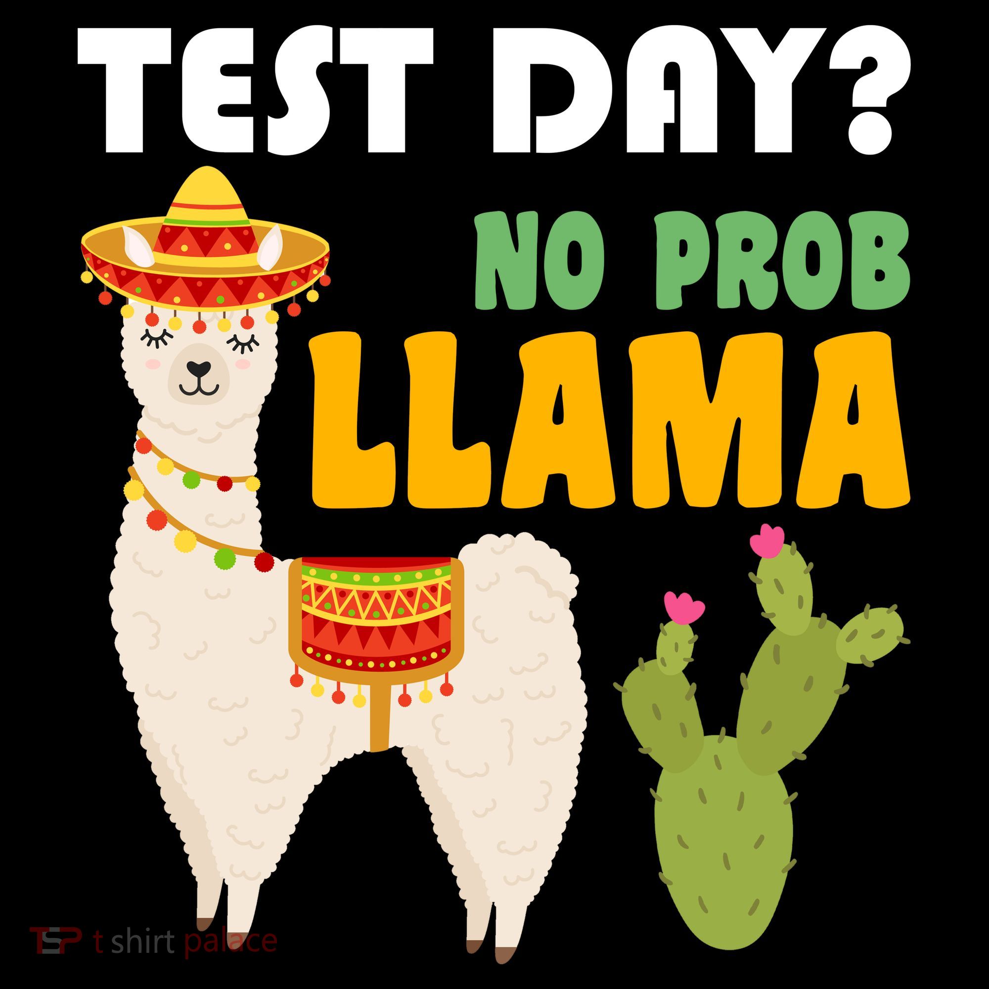 Test Day? No Prob Llama Cactus Women's Long Sleeve Shirt