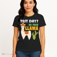 Test Day? No Prob Llama Cactus Women's T-Shirt thumb 4