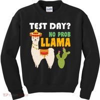 Test Day? No Prob Llama Cactus Kids Sweatshirt thumb 0