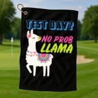 Test Day? No Probllama  Golf Towel thumb 1